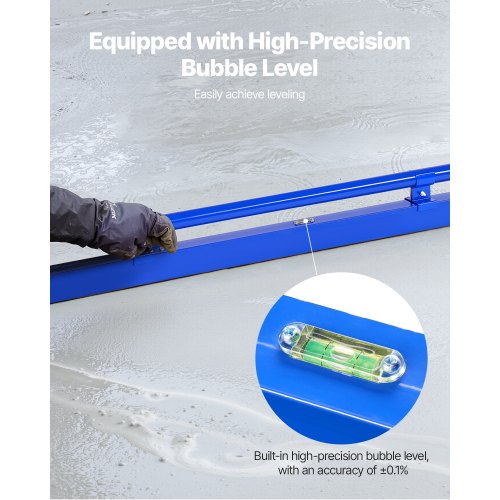 Concrete Screed 48 Inch Screed with Level Vial Easy Cleanup End Cap