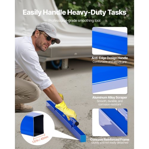 Concrete Screed 48 Inch Screed with Level Vial Easy Cleanup End Cap