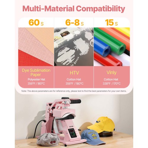 Hat Heat Press Machine with 2pcs Interchangeable Platens Precise