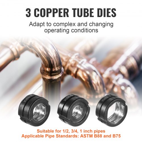 Copper Press Tool Tube Fittings Crimping Kit Pro Press Crimper with 12