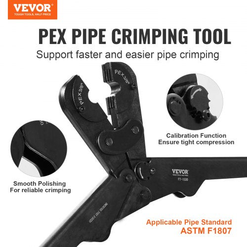 PEX Pipe Crimping Tool Kit Pro Press Crimper for 38 12 34 1 Crimp
