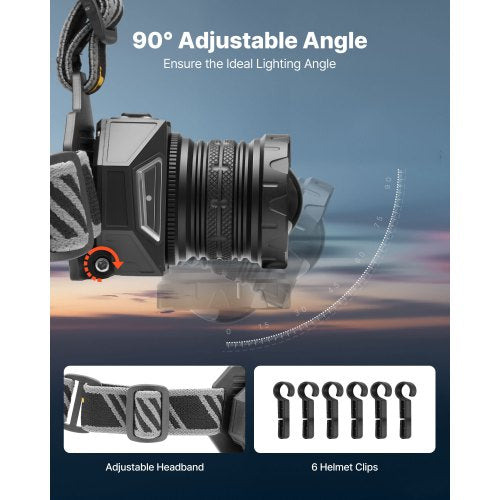 Headlamp Bright LED Rechargeable Headlight Lightweight Head Flashlight