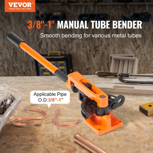 Pipe Tube Bender 38 to 1 OD Manual Pipe Tube Bender with 7 Bending Dies