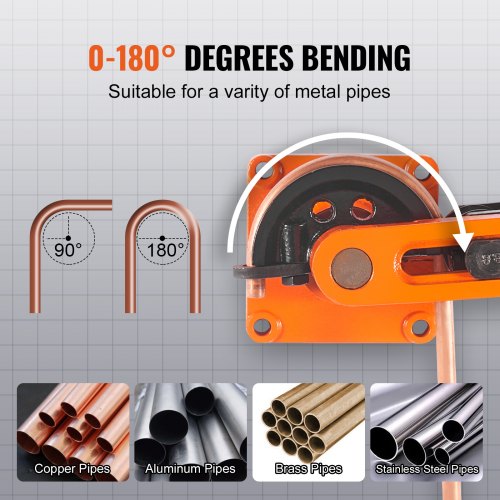 Pipe Tube Bender 38 to 1 OD Manual Pipe Tube Bender with 7 Bending Dies