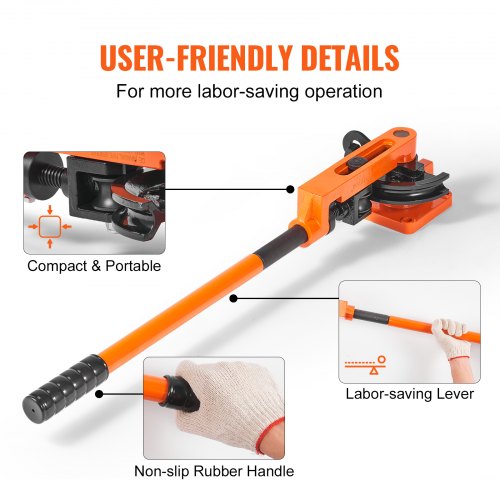 Pipe Tube Bender 38 to 1 OD Manual Pipe Tube Bender with 7 Bending Dies
