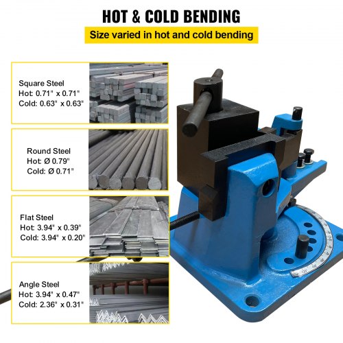 UB100 Manual Flat Steel Universal Metal Rebar Bender Angle Iron 120 Degree