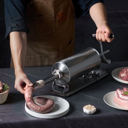 Manual Sausage Stuffer 2.5 L 6 LBS Horizontal Sausage Machine with Utype