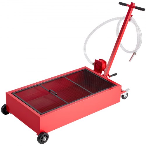 Low Profile Oil Drain Pan 20 Gallon Capacity Rolling Oil Drain Pan with Manual