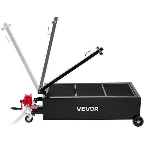 Low Profile Oil Drain Pan 25 Gallon Capacity Rolling Oil Drain Pan with Manual