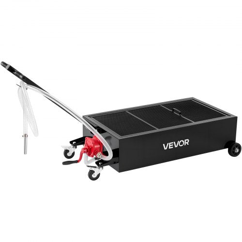 Low Profile Oil Drain Pan 25 Gallon Capacity Rolling Oil Drain Pan with Manual
