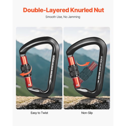 Climbing Carabiner Clips 3 PCS Heavy Duty Caribiner Professional 30 KN