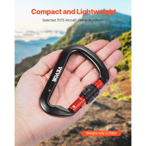 Climbing Carabiner Clips 3 PCS Heavy Duty Caribiner Professional 30 KN