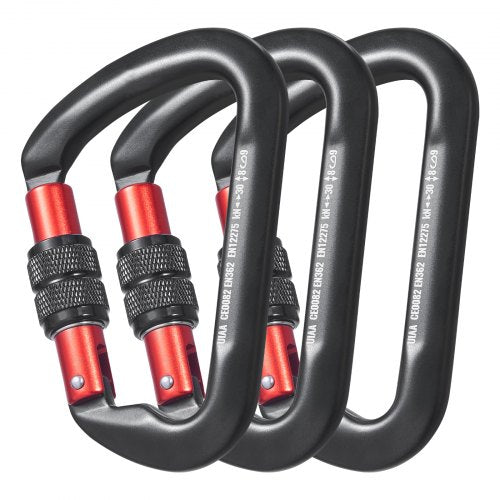 Climbing Carabiner Clips 3 PCS Heavy Duty Caribiner Professional 30 KN