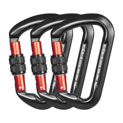 Climbing Carabiner Clips 3 PCS Heavy Duty Caribiner Professional 30 KN