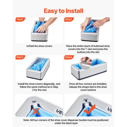 Shoe Cover Dispenser Automatic Shoe Covers Dispenser with 100 Pcs of NonSlip