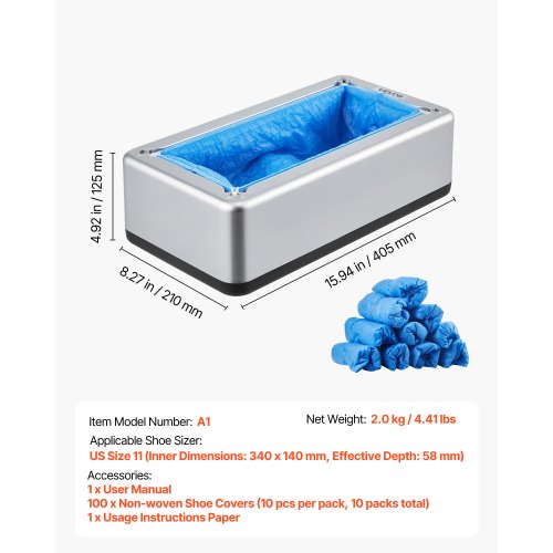 Shoe Cover Dispenser Automatic Shoe Covers Dispenser with 100 Pcs of NonSlip