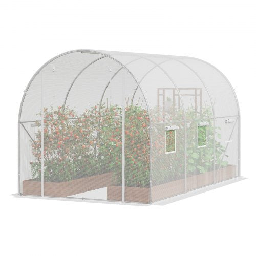 Walkin Tunnel Greenhouse 958x643x623ft Galvanized Frame PE Cover White