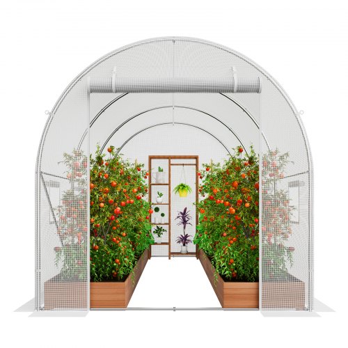 Walkin Tunnel Greenhouse 958x643x623ft Galvanized Frame PE Cover White