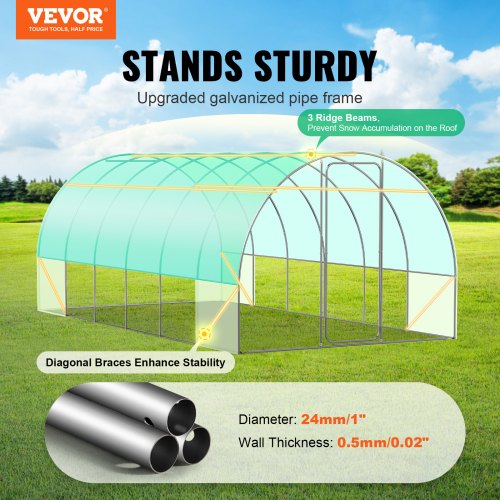 Walkin Tunnel Greenhouse 194x97x74 ft Hoop House Greenhouse Tunnel