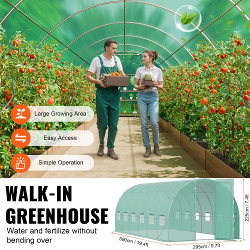 Walkin Tunnel Greenhouse 194x97x74 ft Hoop House Greenhouse Tunnel