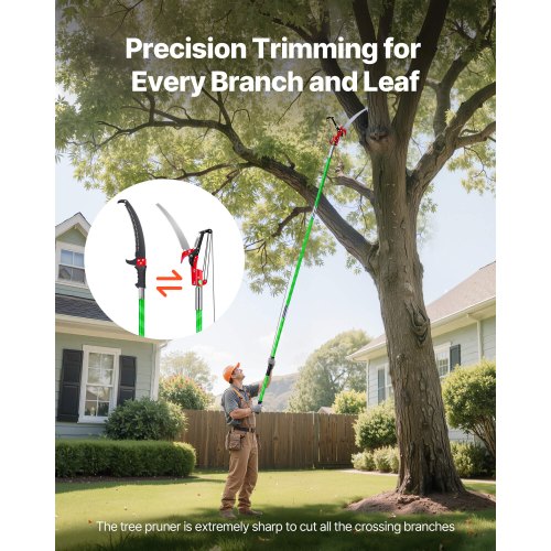 Manual Pole Saw 38727 ft Extendable Pole Tree Pruner with Scissors Sharp
