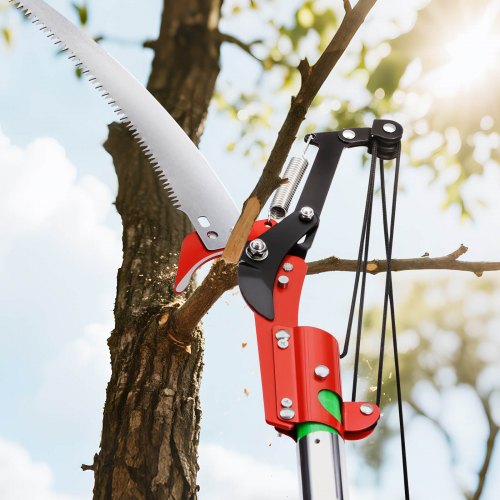 Manual Pole Saw 38727 ft Extendable Pole Tree Pruner with Scissors Sharp