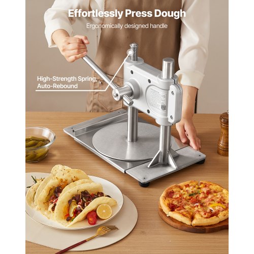 Manual Pizza Dough Press Machine 9.5 inch Pizza Pastry Press Plate