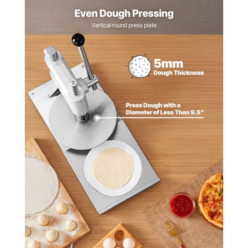 Manual Pizza Dough Press Machine 9.5 inch Pizza Pastry Press Plate