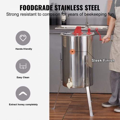 Manual Honey Extractor 24 Frames Honey Spinner Extractor Stainless Steel