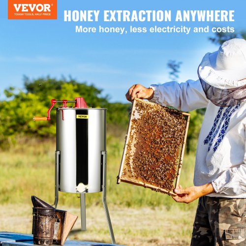 Manual Honey Extractor 3 Frames Honey Spinner Extractor Stainless Steel