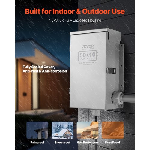 Manual Transfer Switch 50Amp 10Circuit Prewired Generator Transfer