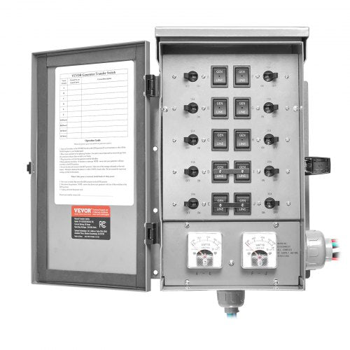 Manual Transfer Switch 50Amp 10Circuit Prewired Generator Transfer
