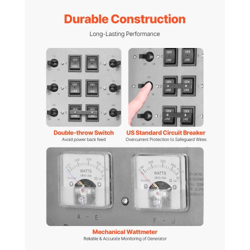 Manual Transfer Switch 30Amp 10Circuit Prewired Generator Transfer