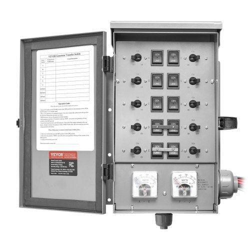 Manual Transfer Switch 30Amp 10Circuit Prewired Generator Transfer
