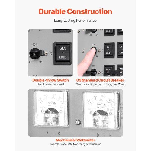 Manual Transfer Switch 30Amp 6Circuit Prewired Generator Transfer Switch