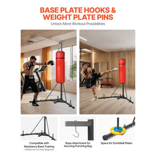 Punching Bag Stand Steel Heavy Duty Workout Training Equipment Adjustable 1
