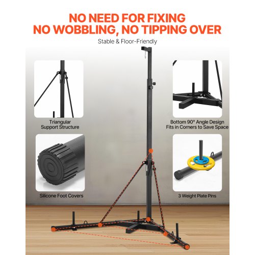 Punching Bag Stand Steel Heavy Duty Workout Training Equipment Adjustable 1
