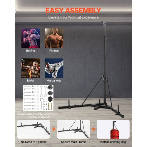 Punching Bag Stand Steel Heavy Duty Workout Training Equipment Adjustable 1