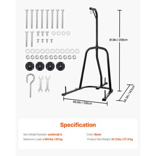 Punching Bag Stand Steel Heavy Duty Workout Equipment Boxing Punching Bag