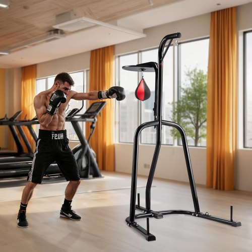 2 in 1 Punching Bag Stand Steel Heavy Duty Workout Equipment Adjustable