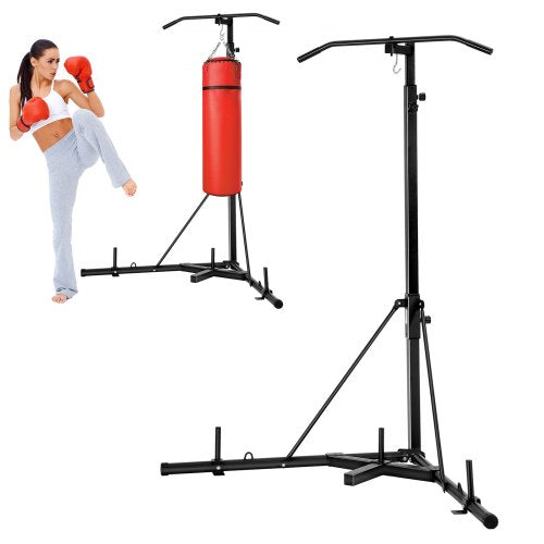 2 in 1 Punching Bag Stand Steel Heavy Duty Workout Equipment Adjustable