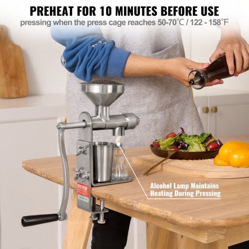 Manual Oil Press Machine Stainless Steel Oil Extractor Machine Detachable