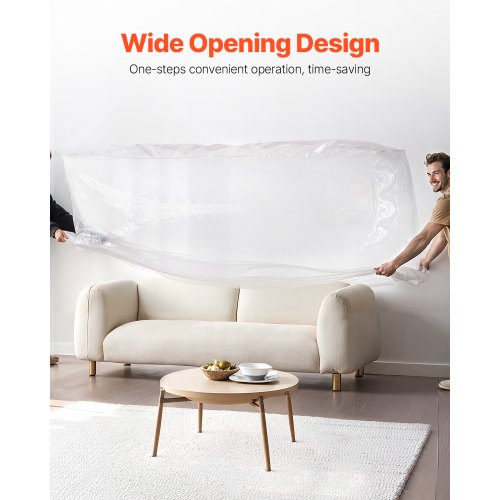 Plastic Couch Cover 4 Mil Thickened Sofa Cover for Moving HeavyDuty Clear