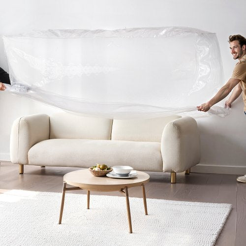 Plastic Couch Cover 4 Mil Thickened Sofa Cover for Moving HeavyDuty Clear