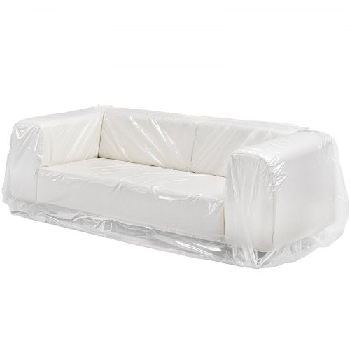Plastic Couch Cover 4 Mil Thickened Sofa Cover for Moving HeavyDuty Clear
