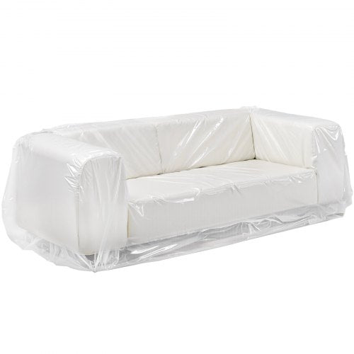 Plastic Couch Cover 4 Mil Thickened Sofa Cover for Moving HeavyDuty Clear