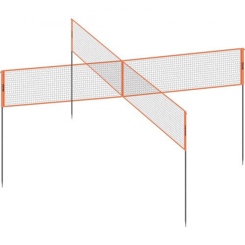 4Way Volleyball Net Adjustable Height Badminton Net Set for Backyard Beach