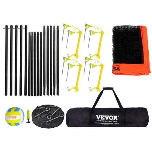 4Way Volleyball Net Adjustable Height Badminton Net Set for Backyard Beach