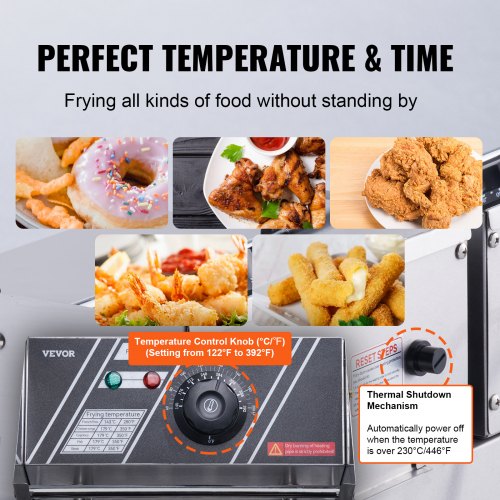 Commercial Electric Deep Fryer Countertop Deep Fryer Dual Detachable Tanks –