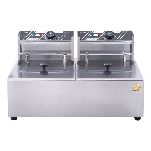 Commercial Electric Deep Fryer Countertop Deep Fryer Dual Detachable Tanks –